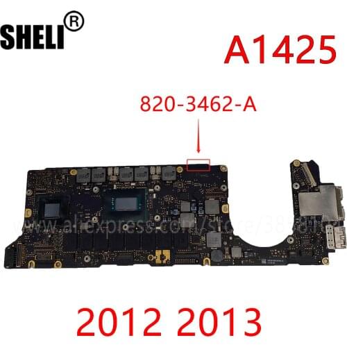 Laptop A1425 Motherboard For Macbook Pro 13.3" Late 2012 Early 2013 A1425 820-3462-A With I5/I7 2.5/2.6/2.9Ghz 8G CPU EMC 2557