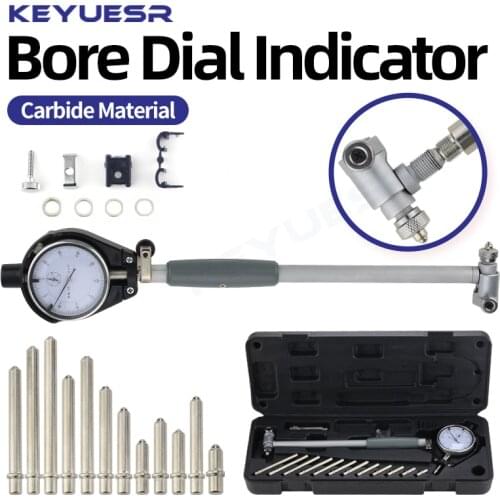 Bore Dial Indicator Stainless Steel Measuring Rod Inner Diameter Dial Indicator Micrometer Woodworking Measuring Tool 50-160mm