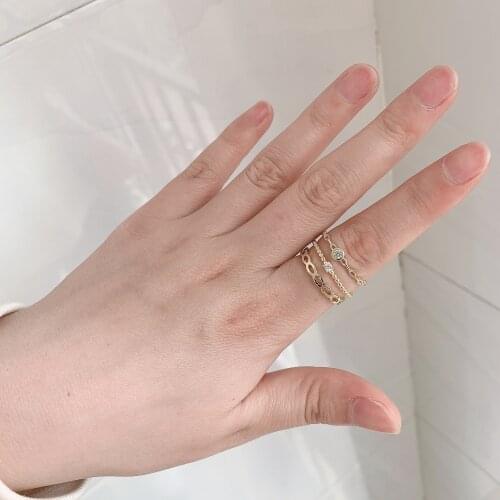 Miwens 3pcs Vintage Metal Circle Rings Set for Women Luxury Square Crystal Ring Teen Girls Acrylic Resin Statement Finger Jewelr