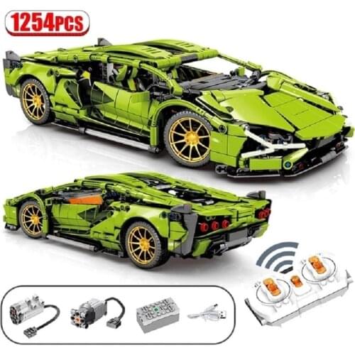 1254 Pcs Famous Car Series Model Remote Control Electric Version Competitive Racing Building Blocks Boys Favorite Assembly Toys