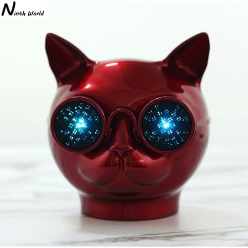 Fashion Cat Head Bluetooth Speaker Portable Music Wireless Speaker With Colorful Led Light 3D Stereo Subwoofer Support TF Card