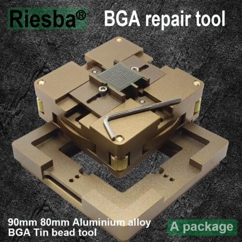 90mm Aluminium alloy BGA Reballing Station BGA Reball Kit Magnetism Lock 10pcs 90mm Universal Bga Stencil Planting jigs Fixtures