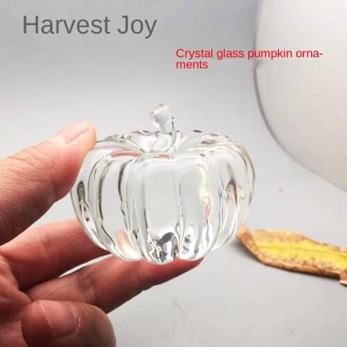 Prism INS light luxury glass crystal pumpkin small crafts desktop creative home decoration photo props counter decoration