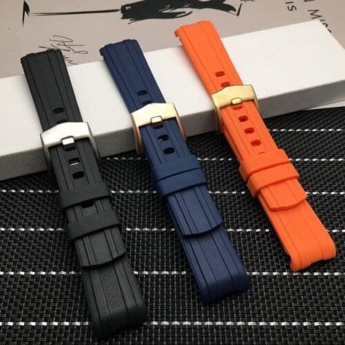 Top quality 20mm soft Rubber Silicone Watch band Buckle Grind Arenaceous Belt Special for Omega strap for Seamaster 300 logos