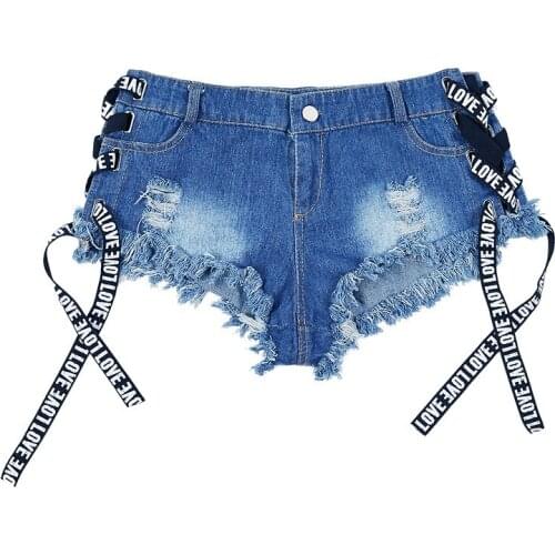 Sexy Women Denim Shorts With Tassels High Waist Chic Skinny Beachwear Streetwear E Girls Mini Bandage Booty Shorts Vestidos Y2K