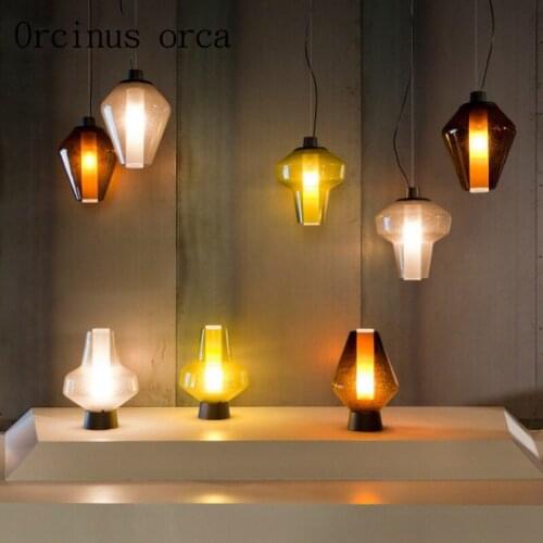 Nordic modern simple single head glass chandeliers restaurant bar creative retro industrial wind Chandelier free shipping