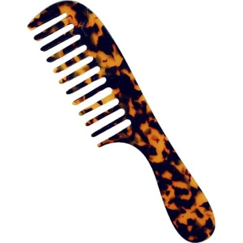 Korean Style Vintage Marble Stone Print Hair Comb Acetate Colorful Anti-Static Detangle Massage Hairbrush with Handle C1FF