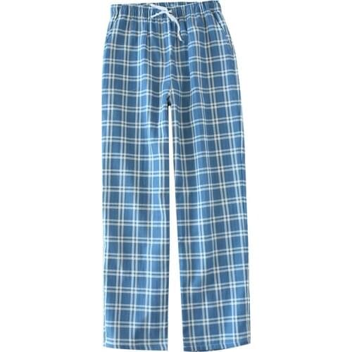High Quality Men Pijama Pajama Pants Classic Cotton Plaid Lounge Bottoms Loose Sleepwear Casual Pyjamas Sleeping Home Pant