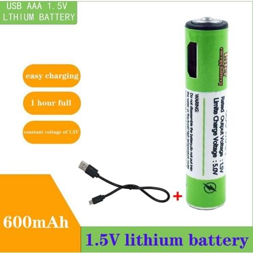 1.5V AAA Battery 600mAh USB Rechargeable Battery 1.5V For Remote Control Toys AAA batteries