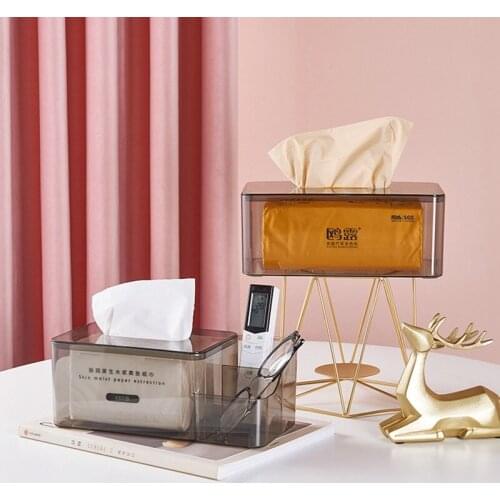 1PC Facial Tissue Box Clear Acrylic Tissue Napkin Container Organizer for Car