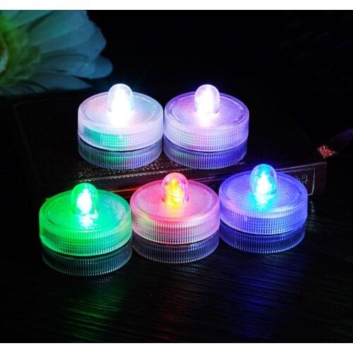 10pcs Waterproof Submersible LED Mix Color Tea Light Electronic Candle Light for Wedding Party Christmas Valentine Decoration