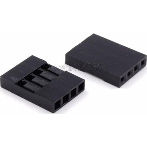 100Pcs Dupont Plastic Shell 4Pin 2.54mm Dupont Connector 4P