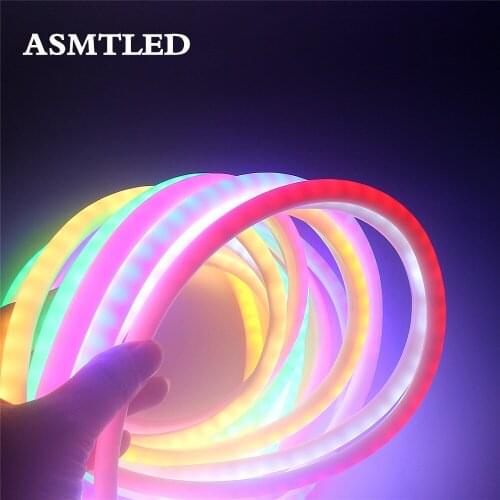 DC 12V LED Neon Light Lamp Waterproof SMD 2835 120LEDs/m Neon Sign Ribbon Tape Flexible LED Light Strip 7 Color Round Neon Strip