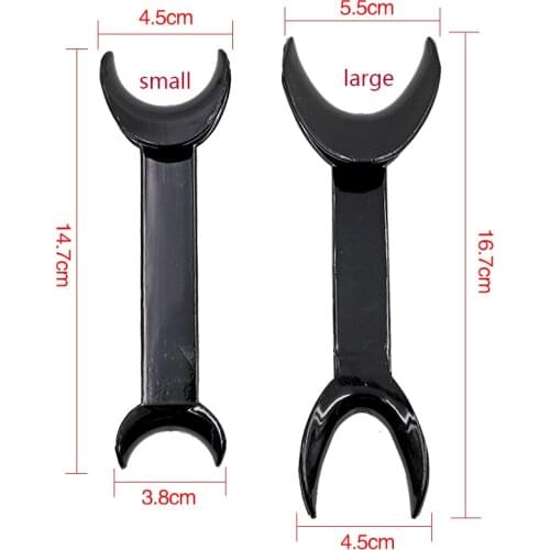 2pcs Double Head T-Shape Intraoral Cheek Lip Retractor Opener Black Dental Tool Orthodontic Teeth Mouth Material