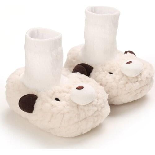 2021 Spring Toddler Boy Girl Lamb Slippers Prewalker Newborn Baby Crawling Shoes Trainers Fur Winter Animal Ears First Walker