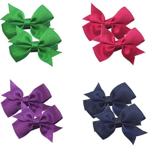 5pcs/lot Solid Color Smooth Bowknot Newborn Bangs Hairpins DIY Handmade Bows Princess Headwear Baby Girls Clothing Accessories