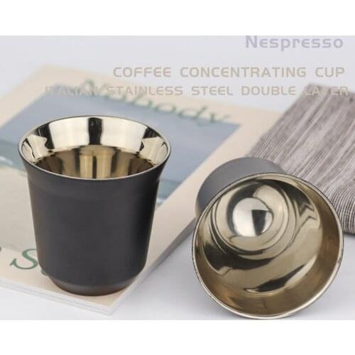 80ml Double Wall Stainless Steel Espresso Cup Insulation Nespresso Pixie Coffee Cup Capsule Shape Cute Thermo Cup Coffee Mugs