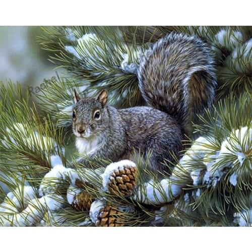 Diamond Embroidery Diy Diamond Painting Cross Stitch Kits Diamond Mosaic Squirrel Full Square Diamond Embroidery RS262