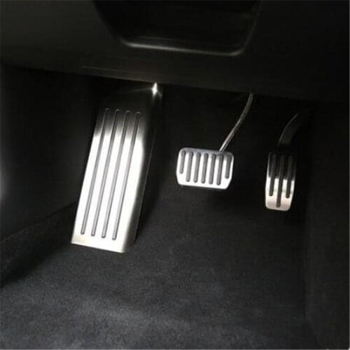 Car Footrest Pedal Plate Cover Trim for Tesla Model 3 2017 2018 Stainless Steel Car Accelerator Foot Rest Pedal Cover