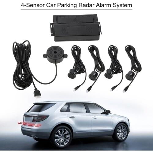 Car Auto 4-Sensor Parking Radar Kit Car Reverse Backup Radar System Car Reverse Parking Radar System with LED Digital Display