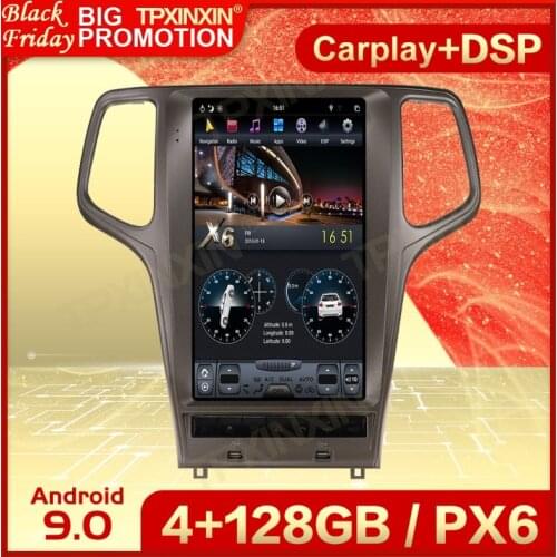 Carplay 2 Din Android 9 Tesla Multimedia For Jeep Grand Cherokee 2010 2011 2012 2013 2014 2015 2016 2017 2018 2019 GPS Head Unit