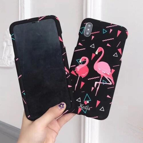 360 Degree Full Protection Luminous Case For iPhone 11 Pro Max XS Max 7 6 6S 8 Plus X Cute Flamingo Creative Pattern Hard Cover