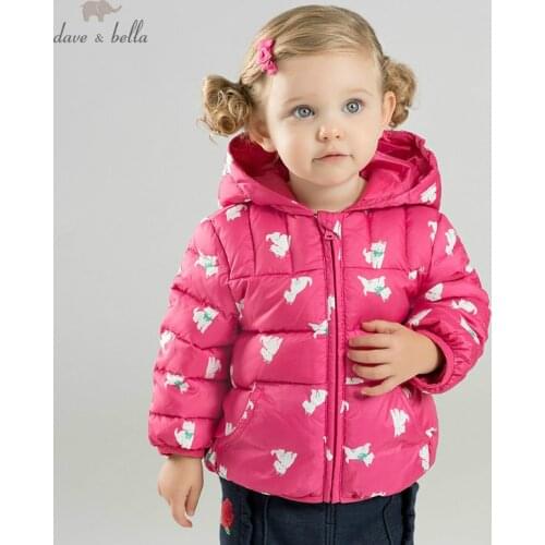 DB9294 dave bella baby girl baby boy Down jacket children 90% white duck down outerwear fashion coat