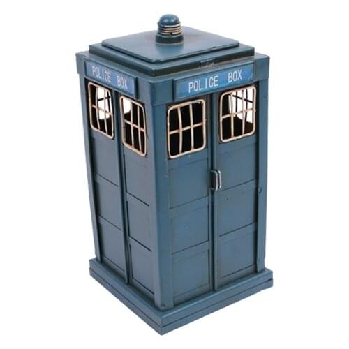 Decorative Metal Police Box Piggy Bank - Trinket, Miniature, Gift, Nostalgic, Nostalgic, Handmade, hand Painted, Quality Durable