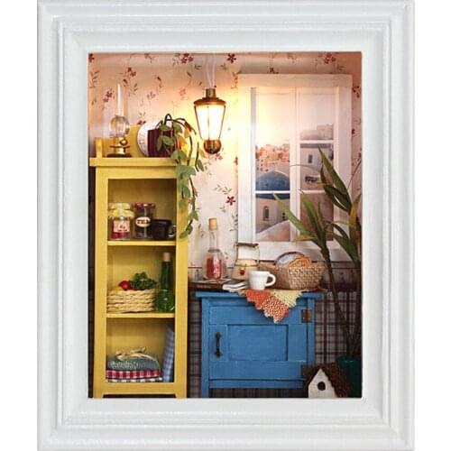 DIY Dollhouse Photo Frame Design Warm House Kit with Furniture Birthday Gifts Home Decoration