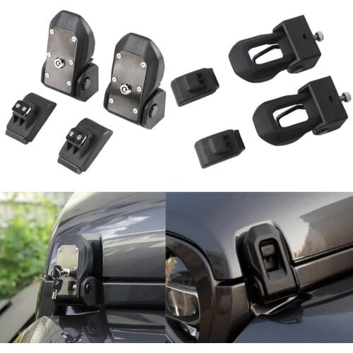 Hood Latches Hood Lock Catch Latches Kit Anti-Theft for Jeep Wrangler JL Sports Sahara Freedom Rubicon 2018 2019 Black