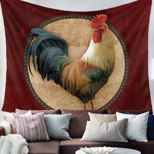 Retro Rooster Marble Texture Tapestry Bedroom Home Decoration Wall Blanket Tapestry Bedroom Wall Hanging Yoga Mat