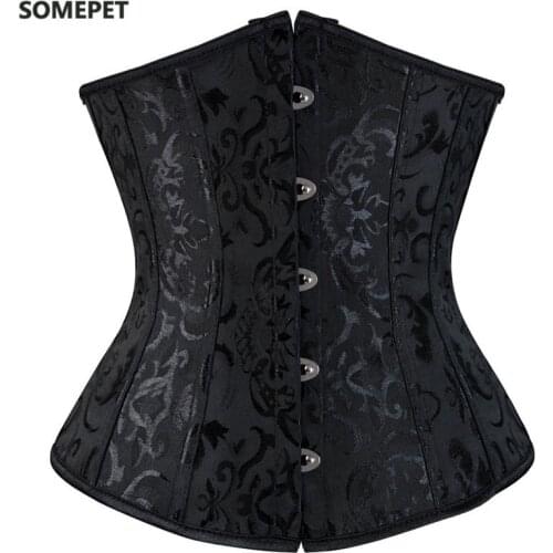 Gothic Corset Women Sexy Underbust Corset Waist Trainer Corset Shaper Plus Size Corpete Corselet Black White Red Blue S-6XL