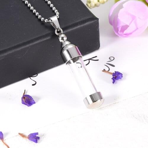 CMJ9887 Hot Glass Pill Case Collection Necklace Memorial Urn Pendant Ashes Keepsake Necklace Wholesale or Retail