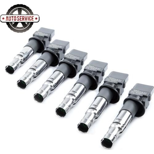New 022905100B Ignition Coil 6Pcs For VW Passat Touareg Phaeton Golf Audi A3 TT Q7 SKODA SEAT Porsche 022905715 95560210103 3.2L