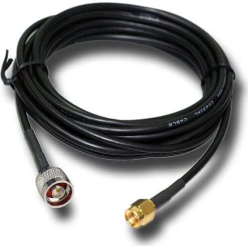 RG58 Coaxial Cable Black 15 Meters Cable with N male to SMA Male Low Loss for mobile signal repeater antenna Cable