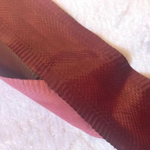 WS035 Dark Red snake Skin for Bag Shoe Purse Leather Craft DIY