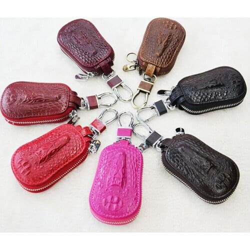 Head leather crocodile head car remote control cover leather general car key bag manufacturer wholesale