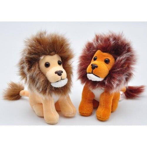 10cm Sitting High Lion King Small Pendant Soft Stuffed Animals Children Soft New Cute Key Chain Ring Plush Keychains Doll Toy