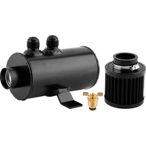 750ml Oil Catch Can With Breather Filter Exhaust Catch Tank Can Reservoir Breather Filter 76mm/3.0inch Diameter
