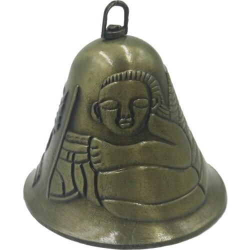 ANGRLY 2 Pcs Bells Copper Wind Chimes Antirust Bell Outdoor Decorations Lucky Metal Pagoda Best Wishes for Home Decor Party Gift