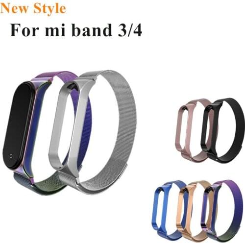 Metal Strap bracelet Mi Band 4 3 Wrist Strap for Xiaomi Mi Band 3 MiBand 4 3 bracelet for Xiaomi MiBand 4 Metal Steel Wristbands