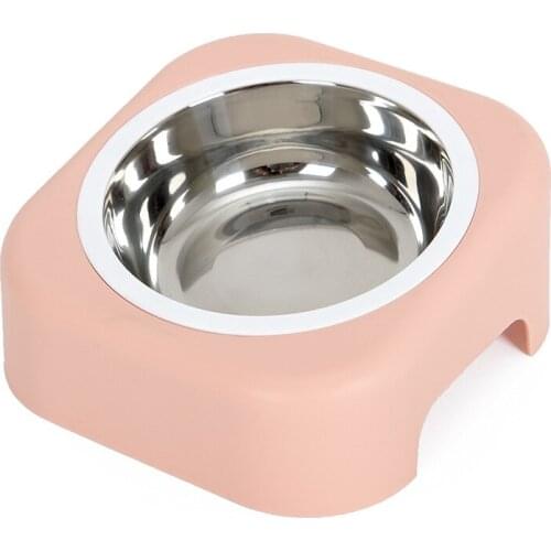 Pet Bowl Pet Food Feeders Stainless Steel Dog Bowl Pet Tableware With Water Cute Pink Green Blue Cat Bowls High Quality Pet Bowl