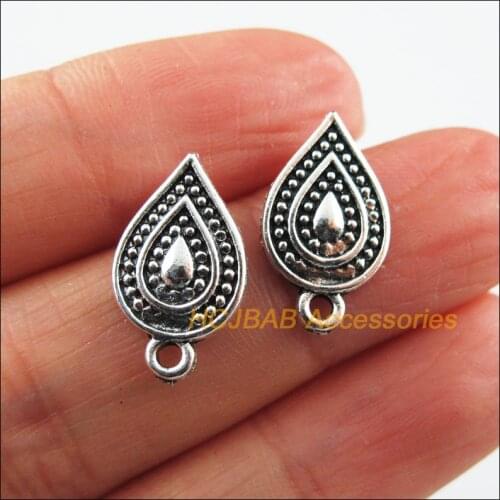 Fashion 10 New Teardrop Findings Tibetan Silver Color Flower Wire Earrings Hooks 10x18mm