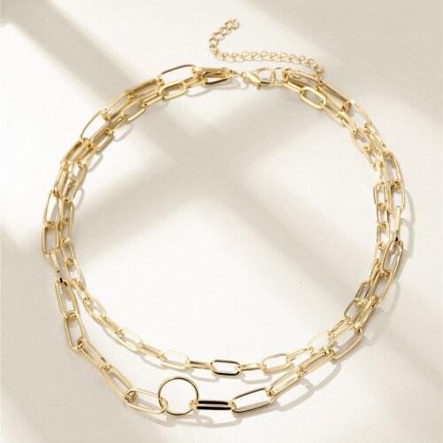 Fashion Multilayer Necklaces & Pendants Vintage Geometric Metal Choker Necklace for Women Gold Collier Femme Party Jewelry Gifts