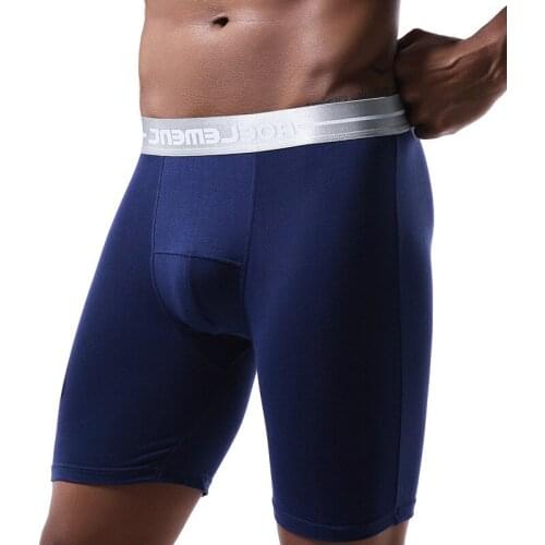 Mens Boxer Briefs Plus Size 7XL Seamless Long Sports Underpants Modal Cotton Long Leg Fitness Panties Underwear Boxershorts