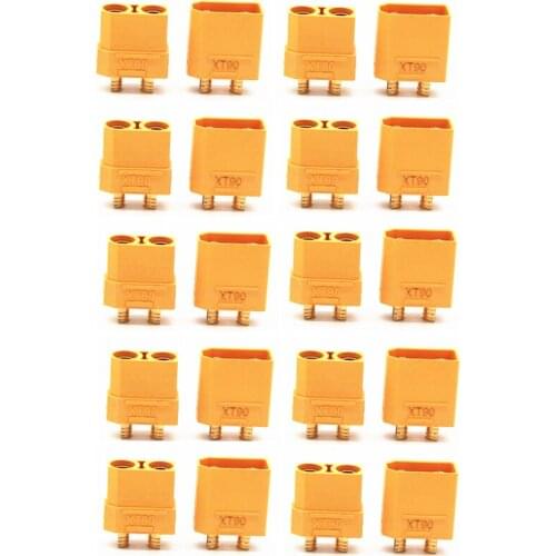 10 Pairs XT90 Battery Connector Set 4.5mm Male Female Gold Plated Banana Plug