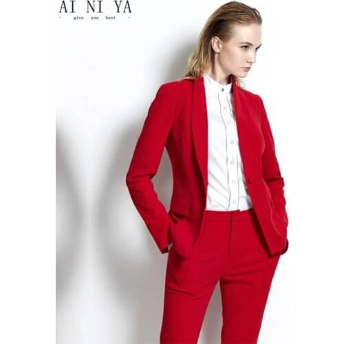 New Fashion Business interview suit women pants suits work office ladies long sleeve slim Formal blazer and pants set