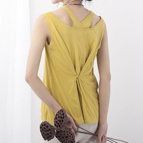 Original design womens fluid spring and summer double-shoulder spaghetti strap 100% cotton basic tanks 14353