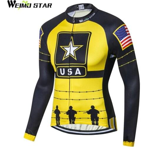 Weimostar USA Pro Team Cycling Clothing Autumn Long Sleeve Cycling Jersey Ropa Ciclismo MTB Bike Jersey Top Bicycle Wear Clothes