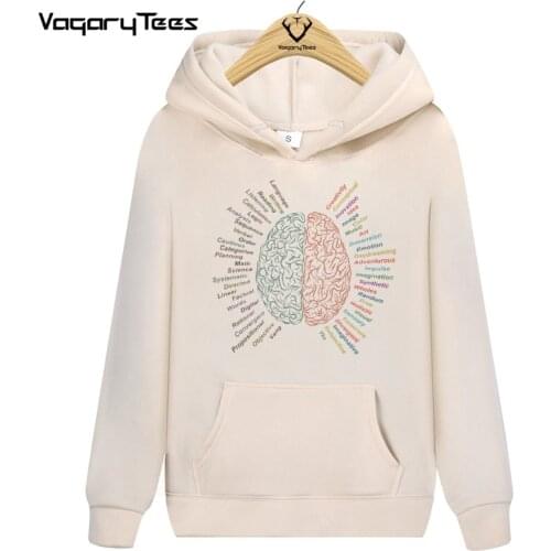Autumn Hip Hop Streetwear Hoodie Top Mens Inspired By Geek Left And Right Brain Style Cool Fashion Casual Novelty